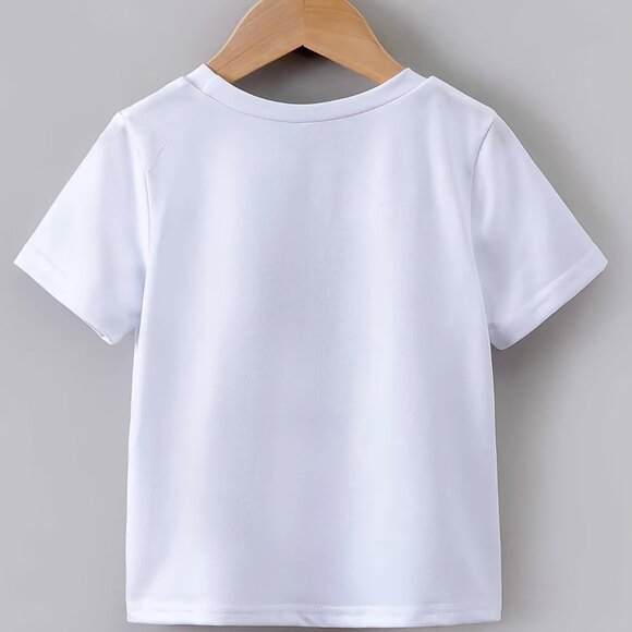 Toddler Girls Solid KIDLIFE Print Short Sleeve T-shirt Comfy Tees For Summer - Picture 3 of 5